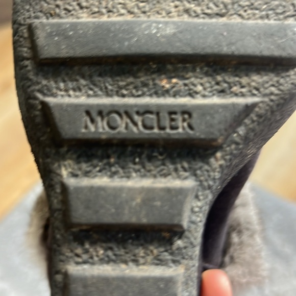 MONCLER Brown suede wedge natural fur bootie 38 - Picture 6 of 11